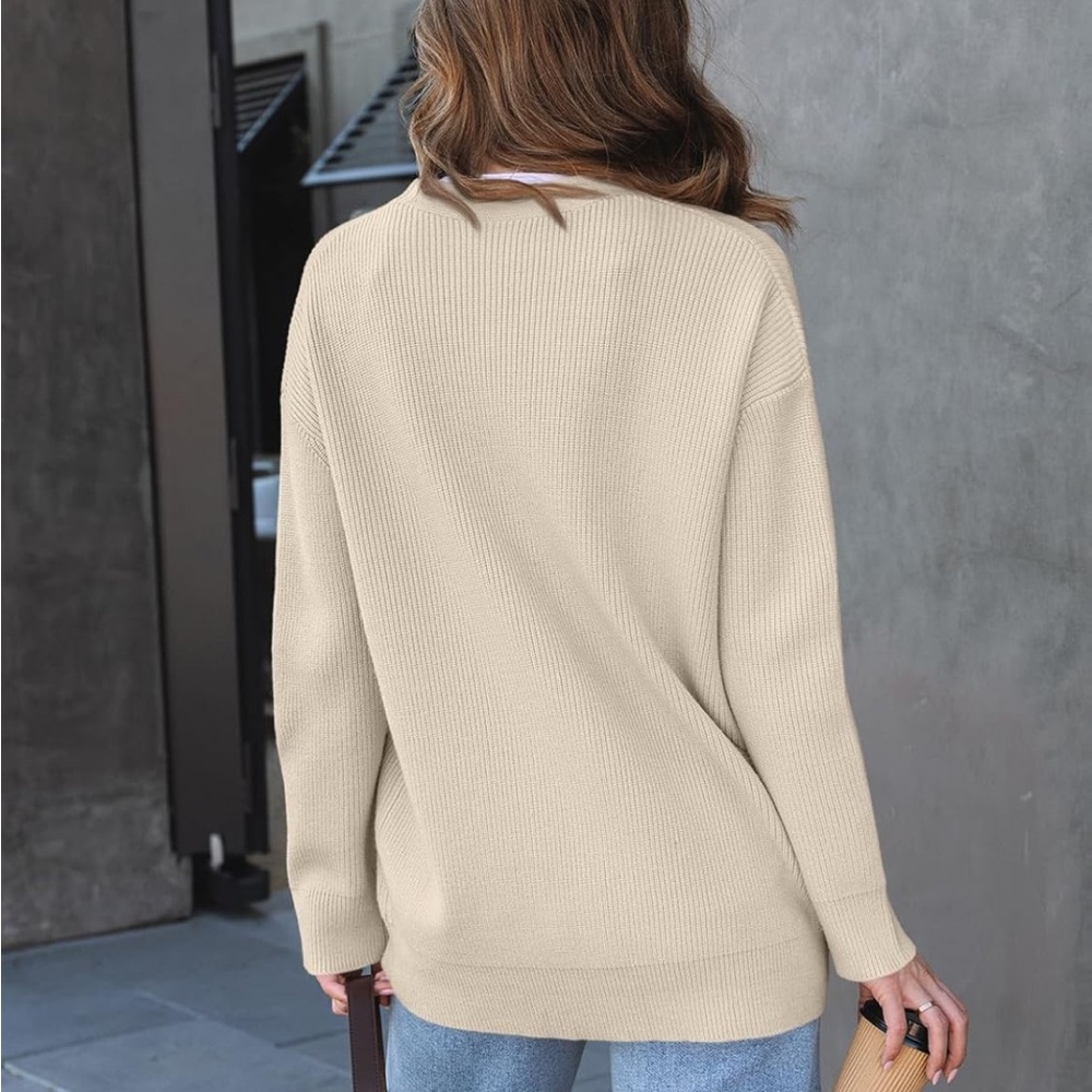 Cream Knit Oversized Cardigan - Picture 2 of 8